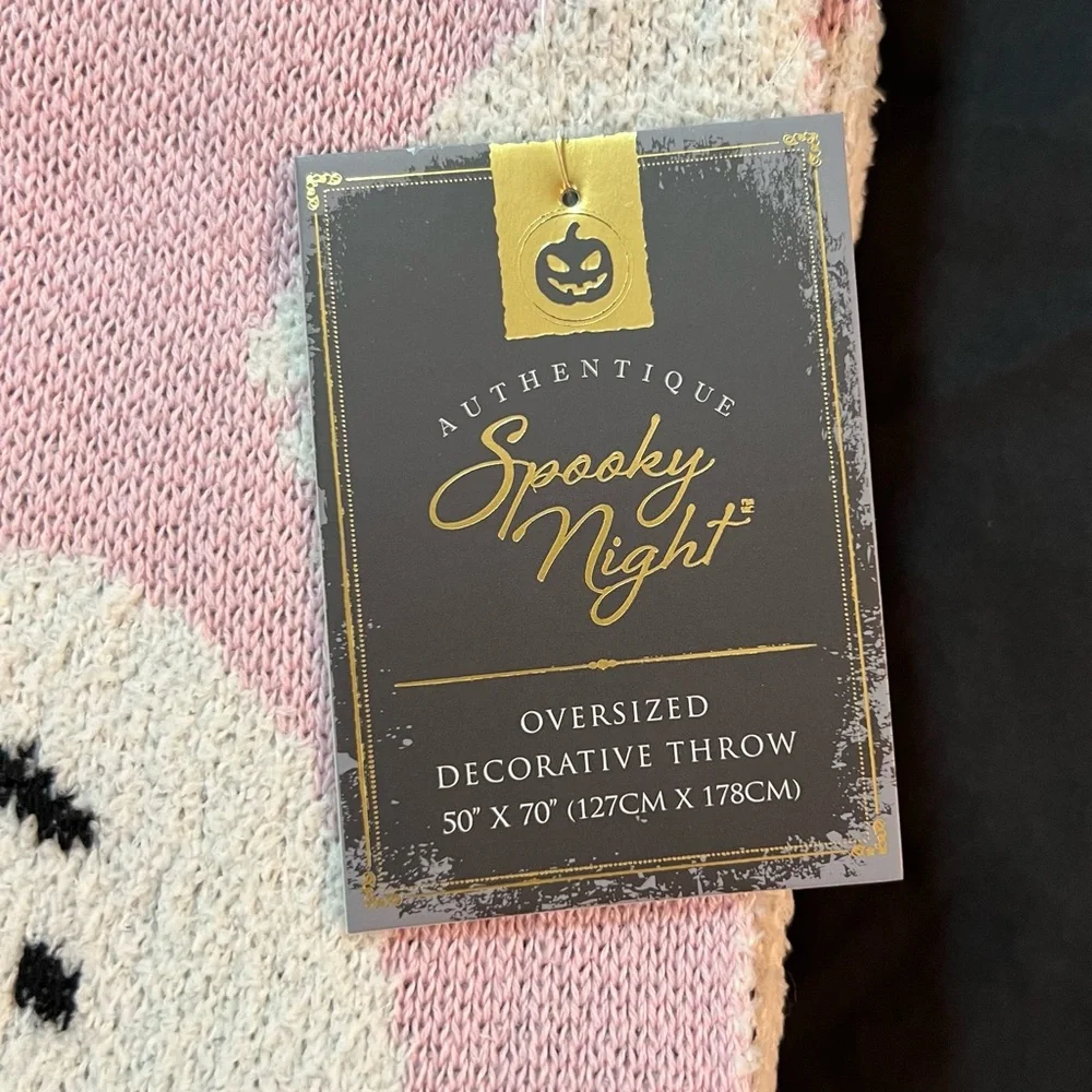 Handcrafted In India Boo Spooky Night Throw